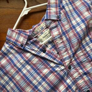 Men's Blue and Pink Plaid Shirt